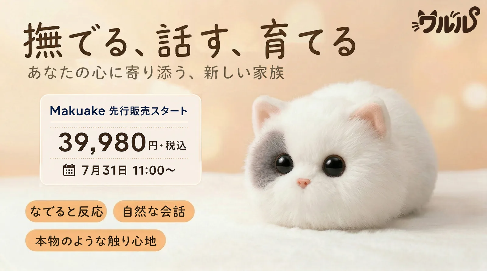 猫型AIペット ワルル - 撫でる、話す、育てる Makuake先行販売スタート